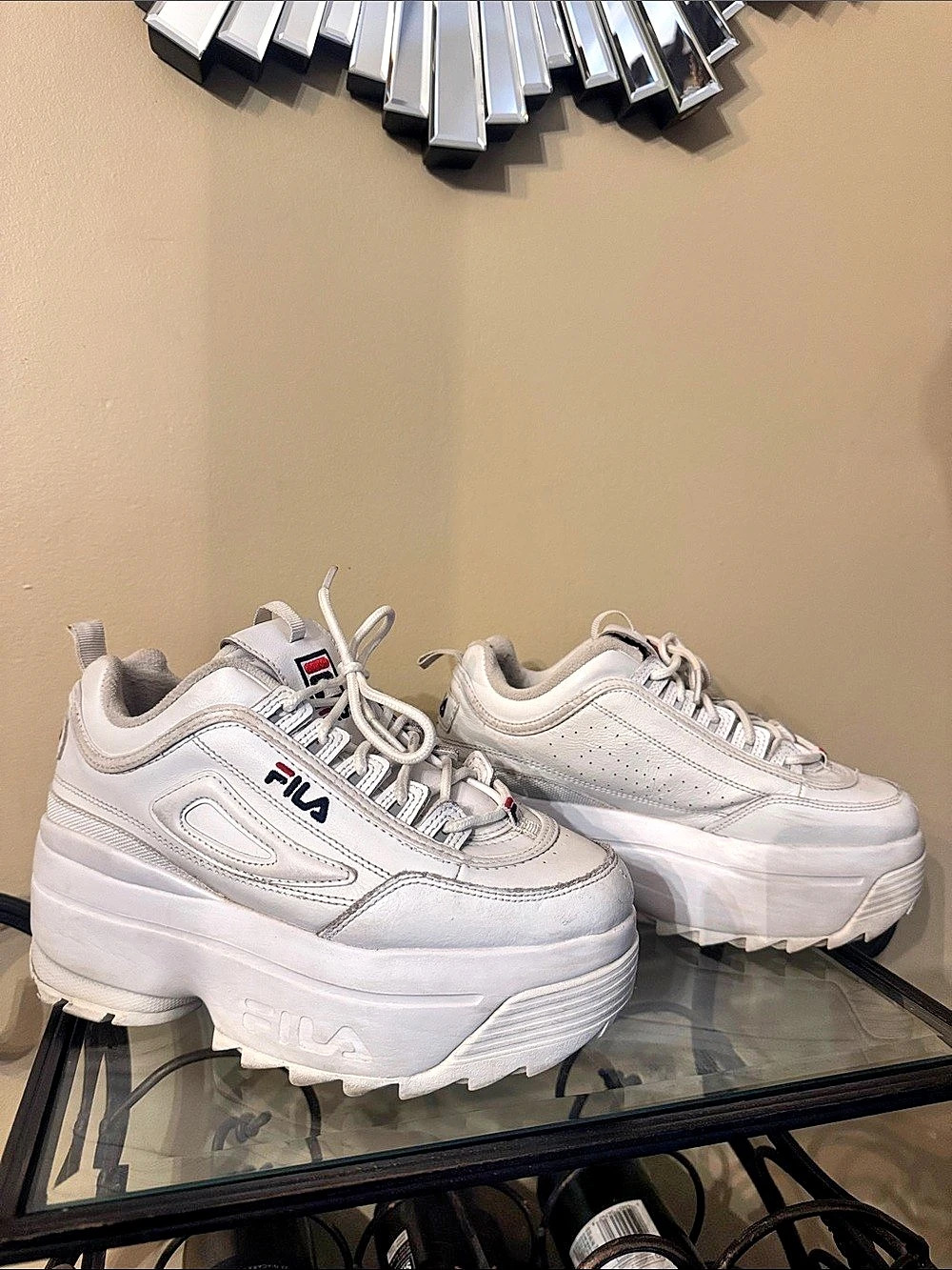 Fila Disruptor II Wedge Platform Sneakers White US 7.5